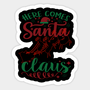 Santa Sleigh Xmas Sticker